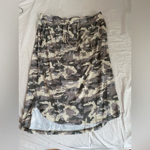 Tickled Teal Camo Midi Skirt